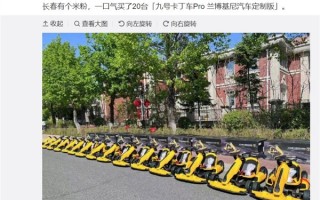米粉花近20万买20辆九号卡丁车Pro兰博基尼版 雷军：太豪横了