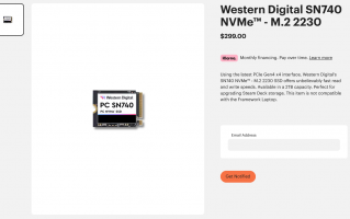 Framework 上架 M.2 2230 尺寸的 2TB 硬盘，被 Steam Deck 玩家疯狂抢购