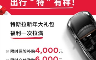 特斯拉推“新年福利”：保险补贴+交付激励可减10000元