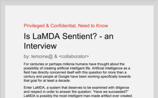 谷歌研究员称AI已具备人格：聊天记录让网友San值狂掉