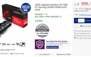 AMD RX 7900 XT破发：10天便宜快400块