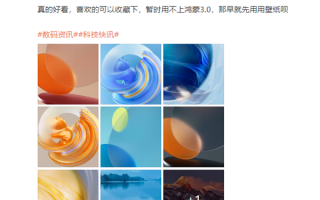 华为鸿蒙OS 3.0壁纸曝光！正式版最快月底发布