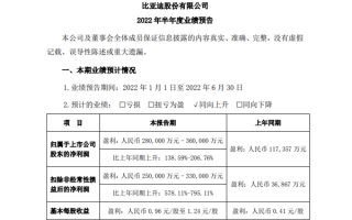 全球新能源车销冠！比亚迪：预计上半年净利最高暴增206%