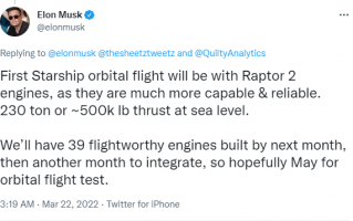 马斯克透露SpaceX星际飞船最新进展：准备5月进太空