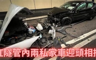 巧了！特斯拉Model Y隧道内撞墙 又加速撞上Model S