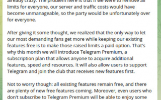 Telegram 确认高级订阅会员将于本月推出，目前免费的功能仍然免费