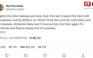 Circana 游戏分析师：到 2028 年大部分 3A 游戏将仅推出数字版