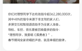 理想汽车春节数据：累计里程超1.2亿公里 车主最爱看《狂飙》