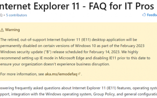 微软再次提醒：将在明年2月永久禁用IE 11