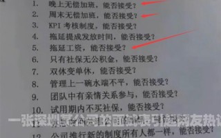 深圳某公司一张面试表冲上热搜榜：官方称“是前员工的报复、陷害”