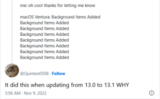 苹果macOS Ventura出Bug：开机后弹出大量无用通知消息