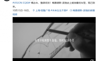 满电能跑1202公里！奔驰史上最节能汽车VISION EQXX登陆中国