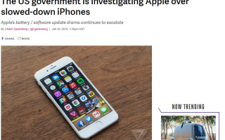美国政府部门就“限速门”一事调查苹果