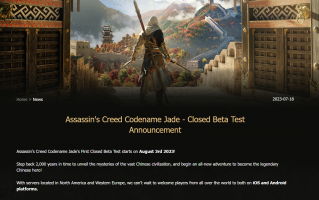 育碧手游《刺客信条：代号 Jade》8 月 3 日开启首次 Beta 封测，仅限 5000 人