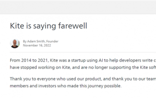 坚持8年无奈放弃：“AI编程神器”Kite宣布停止支持并开源