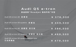奔驰宝马双双侧目 奥迪Q5 e-tron价格公布：37.65万起售拼了！