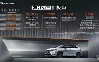 缤智的尺寸、皓影的价格！广汽本田e:NP1极湃1上市：17.5万元起