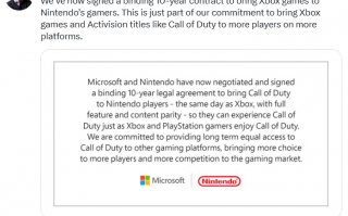 微软与任天堂官宣签署 10 年合同，Xbox 和动视游戏《使命召唤》等将登陆任天堂主机平台