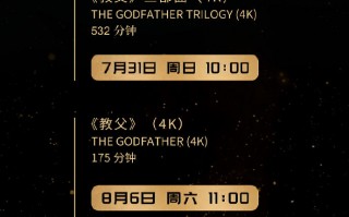 派拉蒙将在北京重映 4K 修复版《教父》三部曲，全长 532 分钟