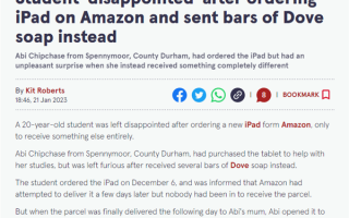 大学生网购iPad却收到四块香皂：亚马逊全额退款但遭拒绝