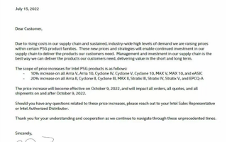 Intel真的要涨价了！最高20％