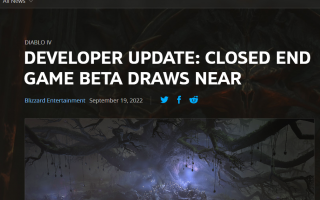 暴雪《暗黑破坏神 4》即将封测，2023 年初开启公测