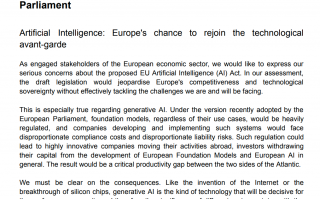 多家欧洲企业签署公开信，批评欧盟 AI 法案草案限制产业发展