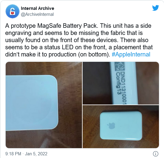 苹果 MagSafe 移动电源原型早期设计被泄露-第4张图片-小猪号